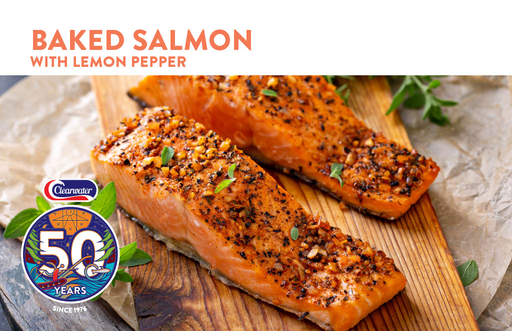 salmon fillets baked lemon pepper
