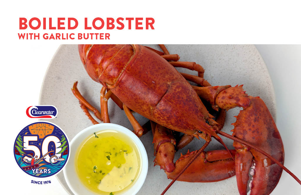 Boiled Lobster with Garlic Butter