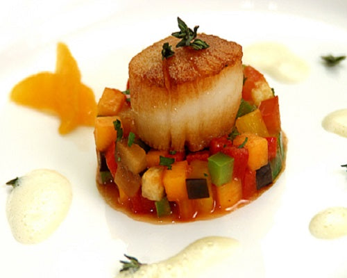 Sea Scallop Truffled Ratatouille and Clementine Beurre Blanc